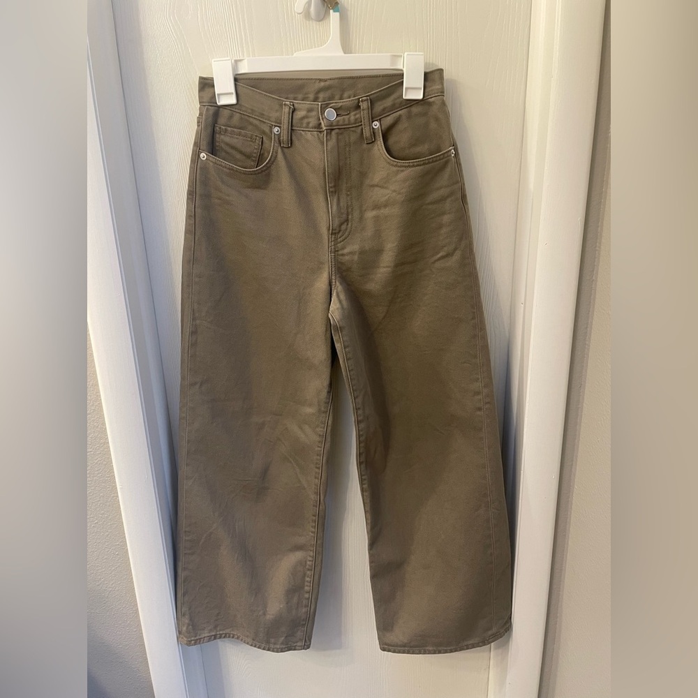 Muji jeans women size M 165/62A tan cotton mid rise